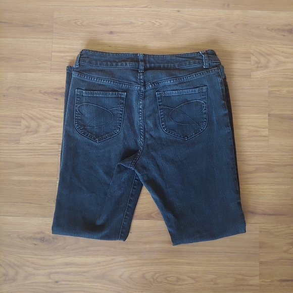 EUC Chicos Platinum Black Denim Straight Slim Leg Short Petite Jeans Pants 0.5 6 - Picture 7 of 16